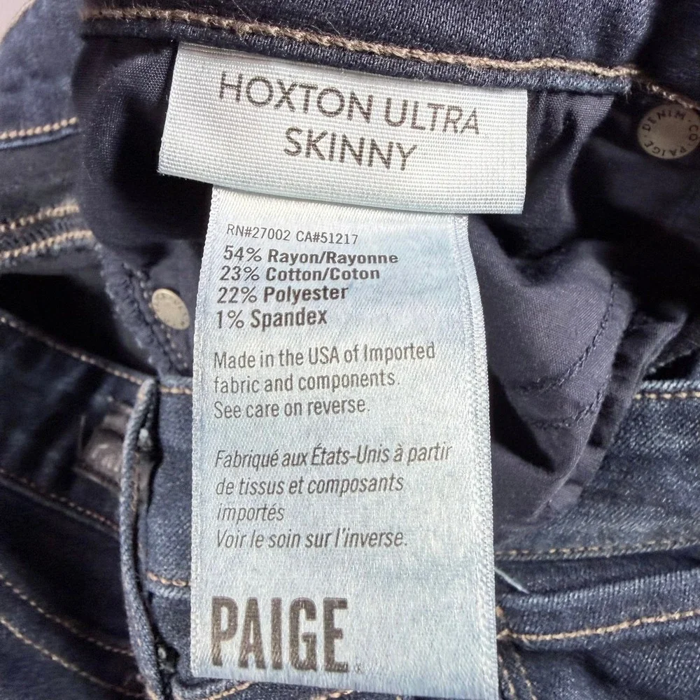 PAIGE Hoxton Ultra Skinny Women 31 Blue Mona High Rise Stretch Denim Jeans‎